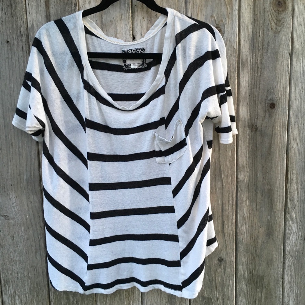 Anthropologie Postmark Linen Blend Pocket Tee Medium - Picture 1 of 6